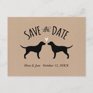 Curly Coated Retrievers Bruiloft Save the Date Aankondigingskaart