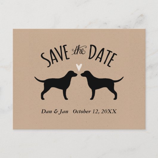 Curly Coated Retrievers Bruiloft Save the Date Aankondigingskaart (Voorkant)