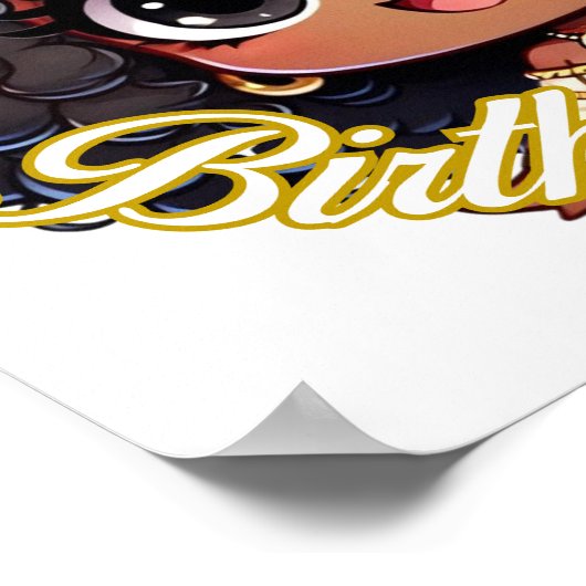 Curly Crown: Verjaardag Queen Chibi Art Poster (Hoek)