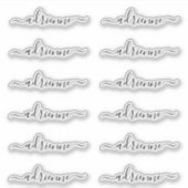 Curly Cursive Script gepersonaliseerde naamlabels Sticker (Voorkant)
