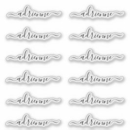 Curly Cursive Script gepersonaliseerde naamlabels Sticker