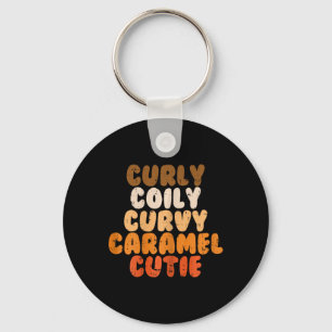 Curly Curvy Caramel Cutie Melanin Goddess Black Pr Sleutelhanger