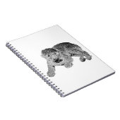 Curly Dog Notebook – Lying Pose in Black & White Notitieboek (Rechterzijde)