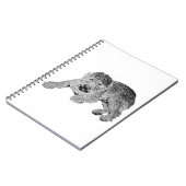 Curly Dog Notebook – Lying Pose in Black & White Notitieboek (Linkerzijde)