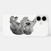 Curly Dog Phone Case – Lying Dog Ink Sketch (Achterkant (horizontaal))