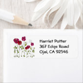 Curly Flowers Cute Girly Retro Floral Etiket (Insitu)