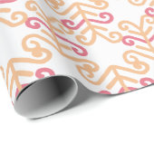 Curly Frond in Pink and Orange Cadeaupapier (Rol Hoek)