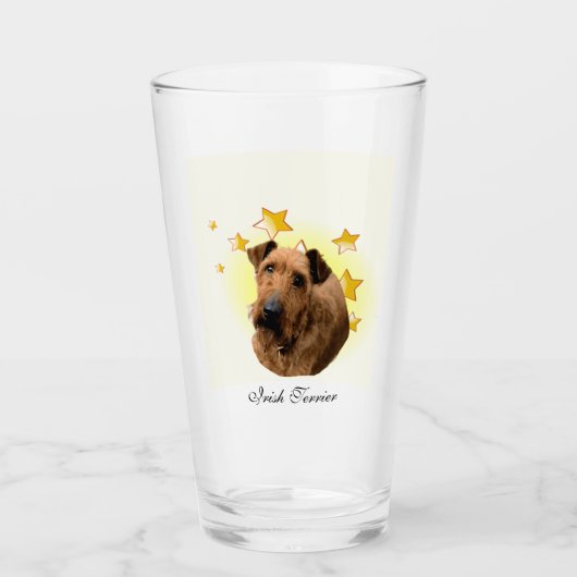 Curly Fur Irish Terrier is een ster Glas (Voorkant)