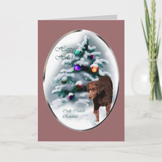 Curly gecoate kerstcadeautjes met wederkerigheid feestdagen kaart (Voorkant)