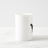 Curly gecoate retriever Silhouette Love Dogs Porselein Kop (Voorkant)