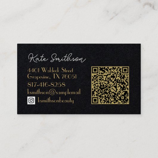 Curly gepersonaliseerde QR-code en sociale media Visitekaartje (Achterkant)