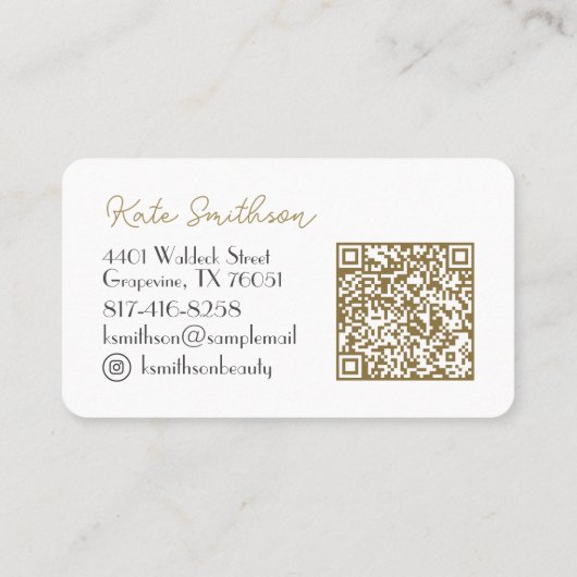 Curly gepersonaliseerde QR-code en sociale media Visitekaartje (Achterkant)