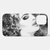 Curly Grace: Mode Waterverf Beauty Case-Mate iPhone Case (Achterkant (horizontaal))