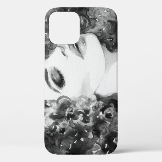 Curly Grace: Mode Waterverf Beauty Case-Mate iPhone Case (Achterkant)