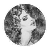 Curly Grace: Mode Waterverf Beauty Snijplank (Voorkant)