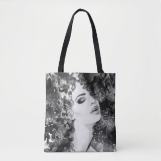 Curly Grace: Mode Waterverf Beauty Tote Bag