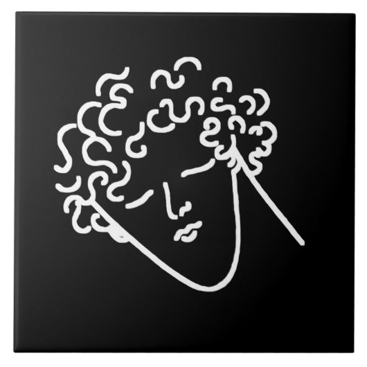 curly haihard tegeltje (Voorkant)