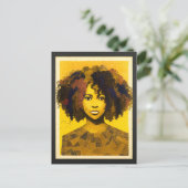 Curly Hair Afro-Amerikaanse Vrouw Collage Briefkaart (Staand voorkant)