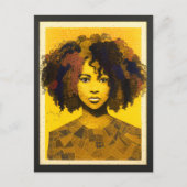 Curly Hair Afro-Amerikaanse Vrouw Collage Briefkaart (Voorkant)