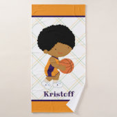 Curly Hair Basketball Boys Kinder Aangepaste badha Badhanddoek (Badhanddoek)
