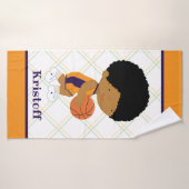 Curly Hair Basketball Boys Kinder Aangepaste badha Badhanddoek (Badhanddoek)