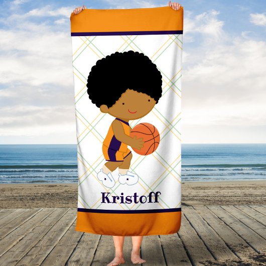 Curly Hair Basketball Boys Kinder Aangepaste badha Badhanddoek