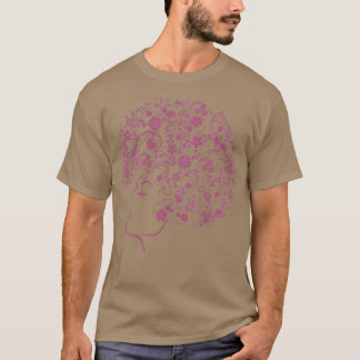 Curly Hair Flowery omdat Natuur perfect afro is T-shirt