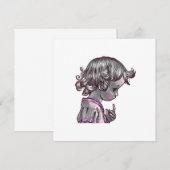 Curly Hair Girl blanco kaart (Voorkant / Achterkant)