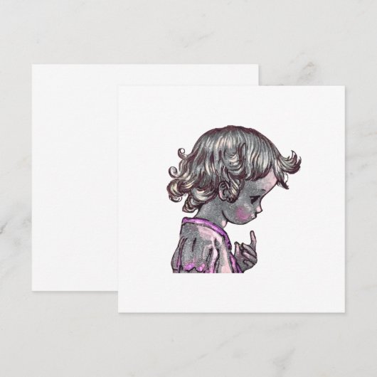 Curly Hair Girl blanco kaart (Voorkant / Achterkant)