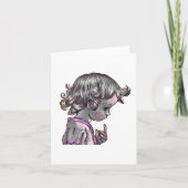 Curly Hair Girl gevouwen briefkaart (Voorkant)