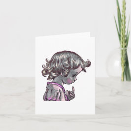 Curly Hair Girl gevouwen briefkaart