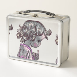 Curly Hair Girl metalen lunchbox