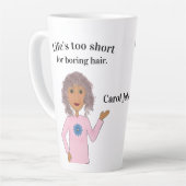Curly Hair, het leven is te kort. Latte Mok (Linkerhoek)