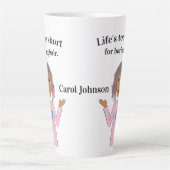 Curly Hair, het leven is te kort. Latte Mok (Voorkant)