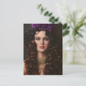 Curly Hair Purple Flowers Briefkaart (Staand voorkant)