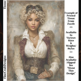Curly Hair Steampunk Woman, Corset EB2L Decoupage Tissuepapier