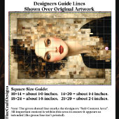 Curly Hair Woman, Mozaïek Portret EB8R Decoupage Tissuepapier