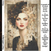 Curly Hair Woman, Mozaïek Portret EB8R Decoupage Tissuepapier