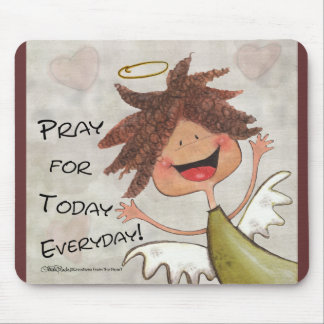 Curly Haire Angel-Pray voor vandaag, elke dag! Muismat