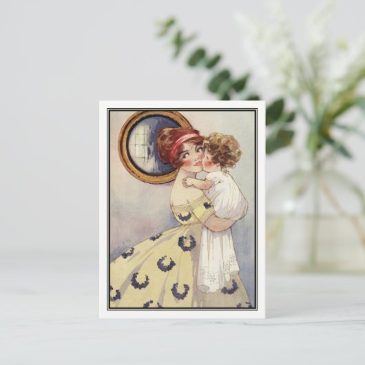 Curly Haire Baby en moeder van Agnes Richardson Briefkaart (Staand voorkant)