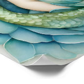 Curly Haired Girl Green Mermaid Poster (Hoek)