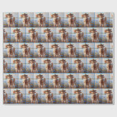 Curly haired kalf met cowboy Pet Cadeaupapier (Vlak)