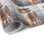 Curly haired kalf met cowboy Pet Cadeaupapier (Rol Hoek)