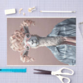 Curly Haired Roze Llama Jas Decoupage Tissuepapier (Craft)