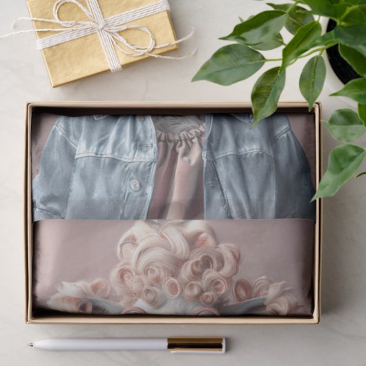 Curly Haired Roze Llama Jas Decoupage Tissuepapier (Geschenk)