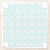 Curly Heart Blue Green Glass Drink Onderzetter (Achterkant)