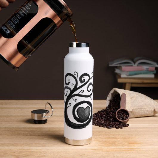 Curly Heart Ink Waterfles (Koffie (Gedraaid) )