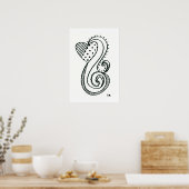 Curly Heart Poster (Keuken)