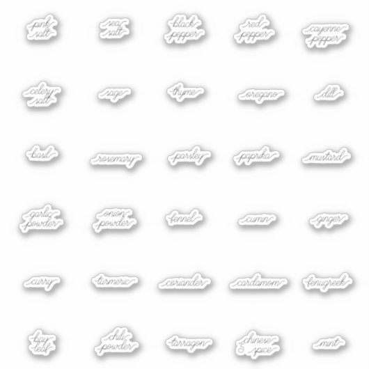 Curly Herb- en Spice-labels Sticker (Voorkant)
