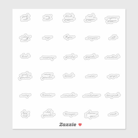 Curly Herb- en Spice-labels Sticker (Vel)